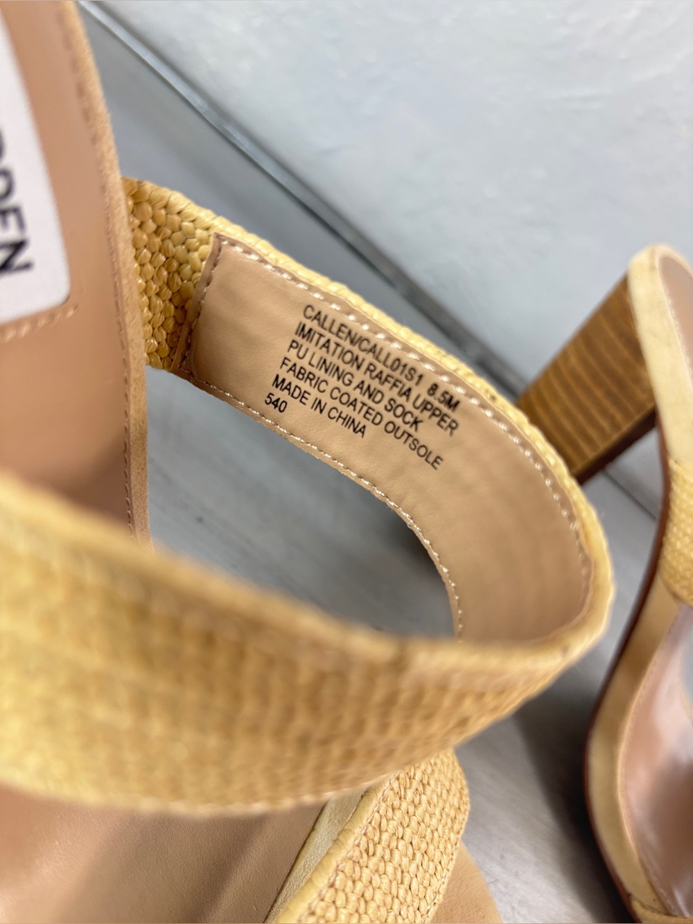 Steve Madden Callen Sandal in Natural Beige Raffia Size 8 1/2 - Picture 13 of 13